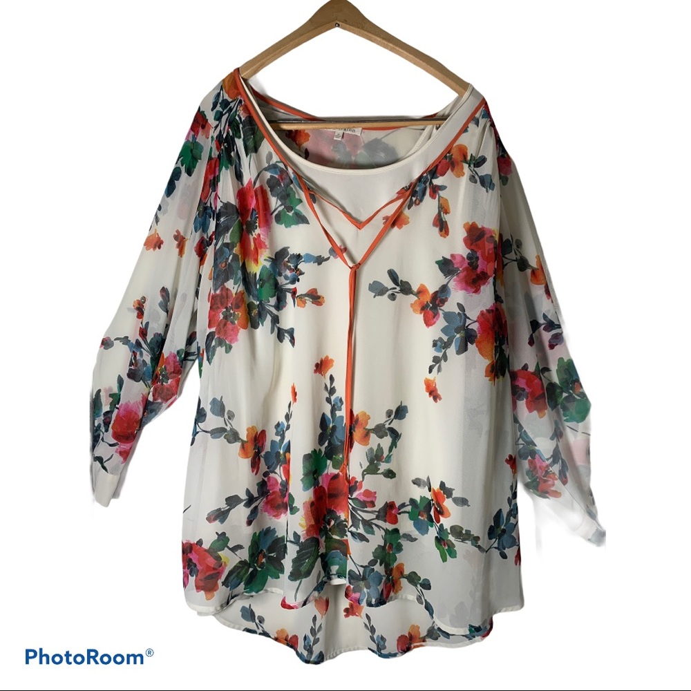 Daniel Rainn 2x floral blouse top